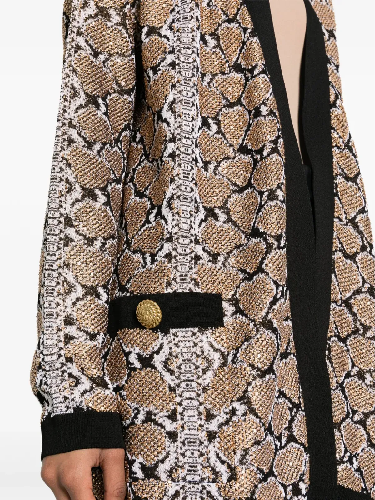 Balmain パイソン柄カーディガン - ブラウン - 画像5