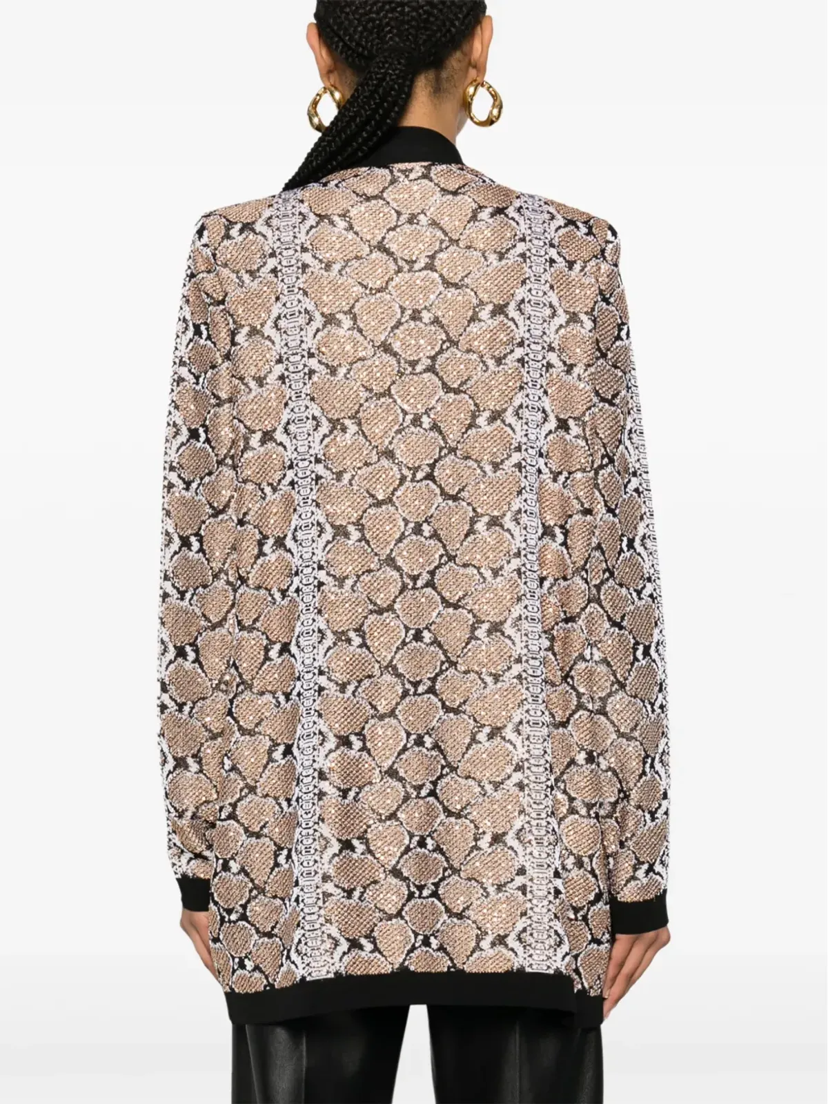 Balmain パイソン柄カーディガン - ブラウン - 画像4