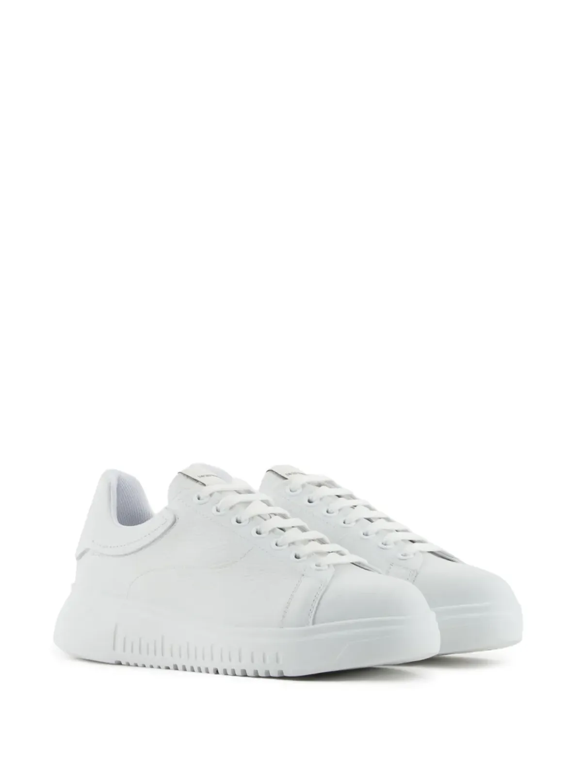 Emporio Armani グレインドレザー スニーカー - ホワイト - 画像2
