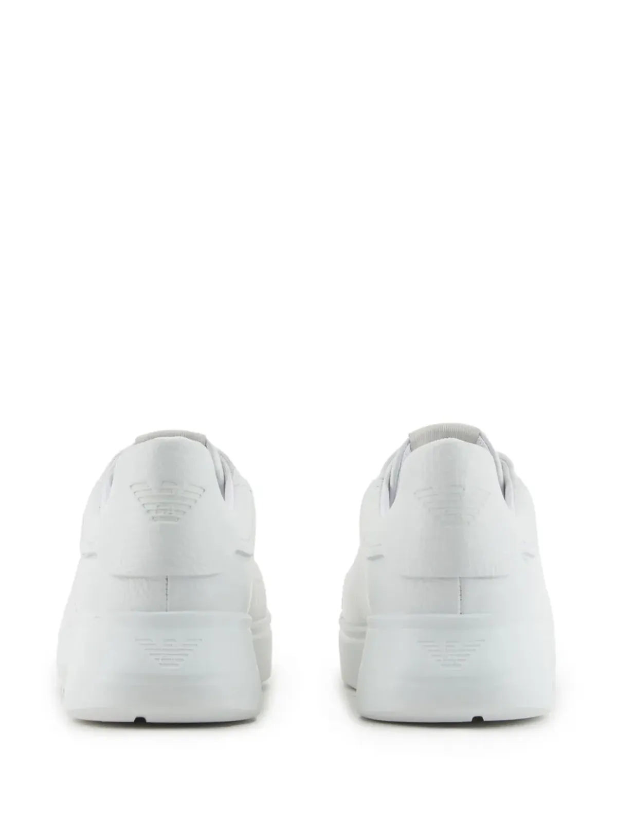 Emporio Armani グレインドレザー スニーカー - ホワイト - 画像3