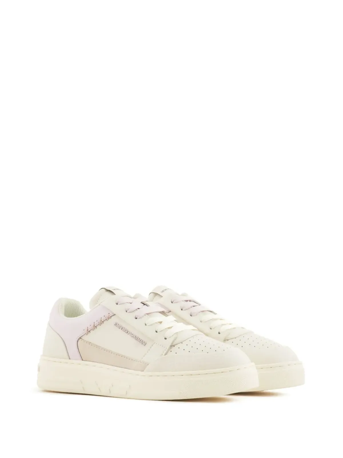 Emporio Armani ASV レザー スニーカー ピンク - 画像2