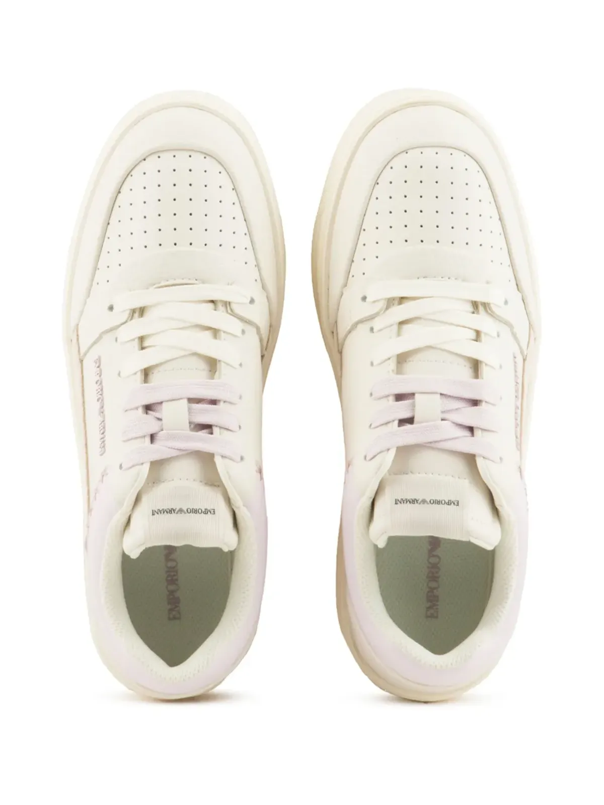 Emporio Armani ASV レザー スニーカー ピンク - 画像4