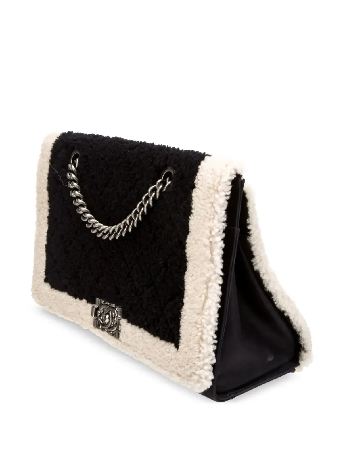 CHANEL ビンテージ 2015年大型 ボーイ ショルダーバッグ - ブラック - 画像3
