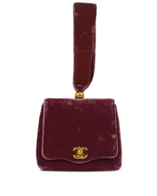 CHANEL ビンテージ 1990-2000年代 CCターンロック ベルベット クラッチバッグ ピンク - サムネイル1