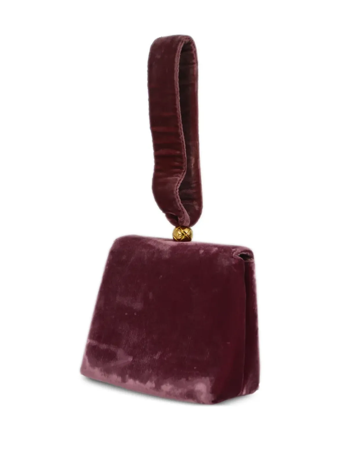 CHANEL ビンテージ 1990-2000年代 CCターンロック ベルベット クラッチバッグ ピンク - 画像2
