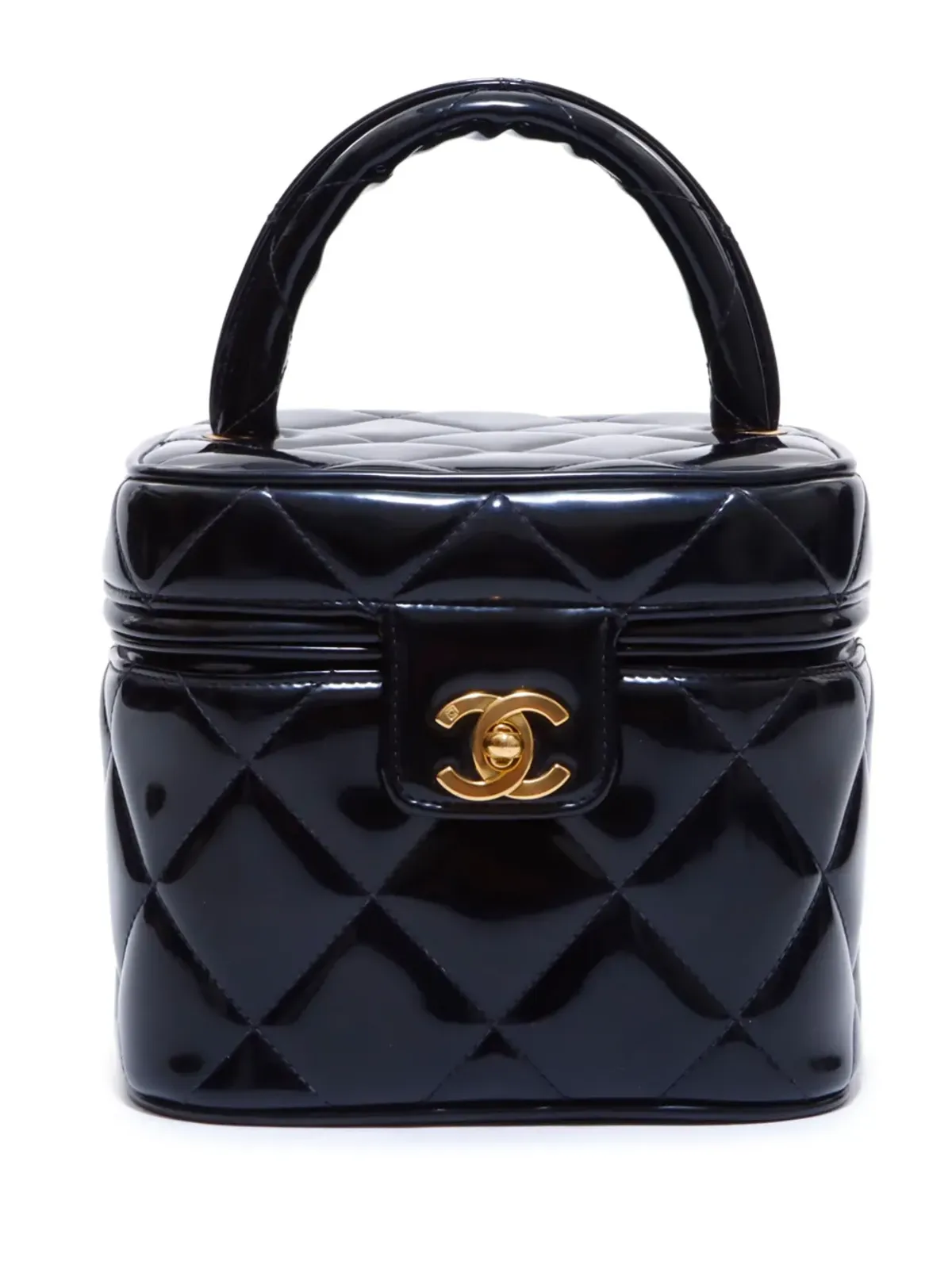 CHANEL ビンテージ 1990年代 キルト バニティケース - ブラック - 画像1