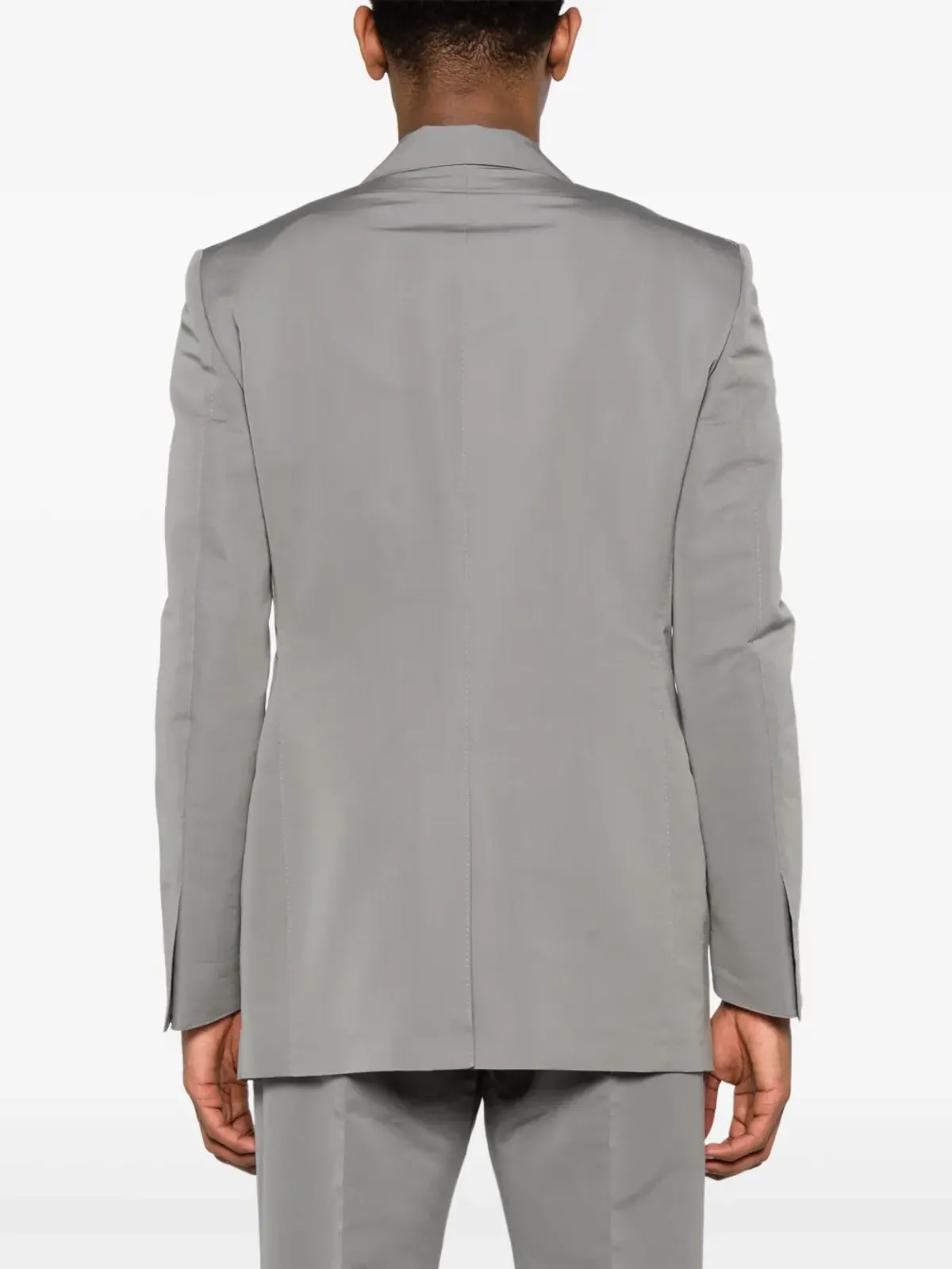 TOM FORD ピークドラペル シングルブレストブレザー - グレー - 画像4