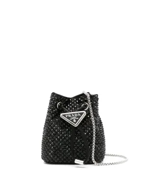 Prada ラインストーン付きサテンミニバッグ ブラック - サムネイル1