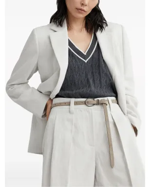 Brunello Cucinelli モニリディテール スエードベルト - ニュートラルカラー - サムネイル3