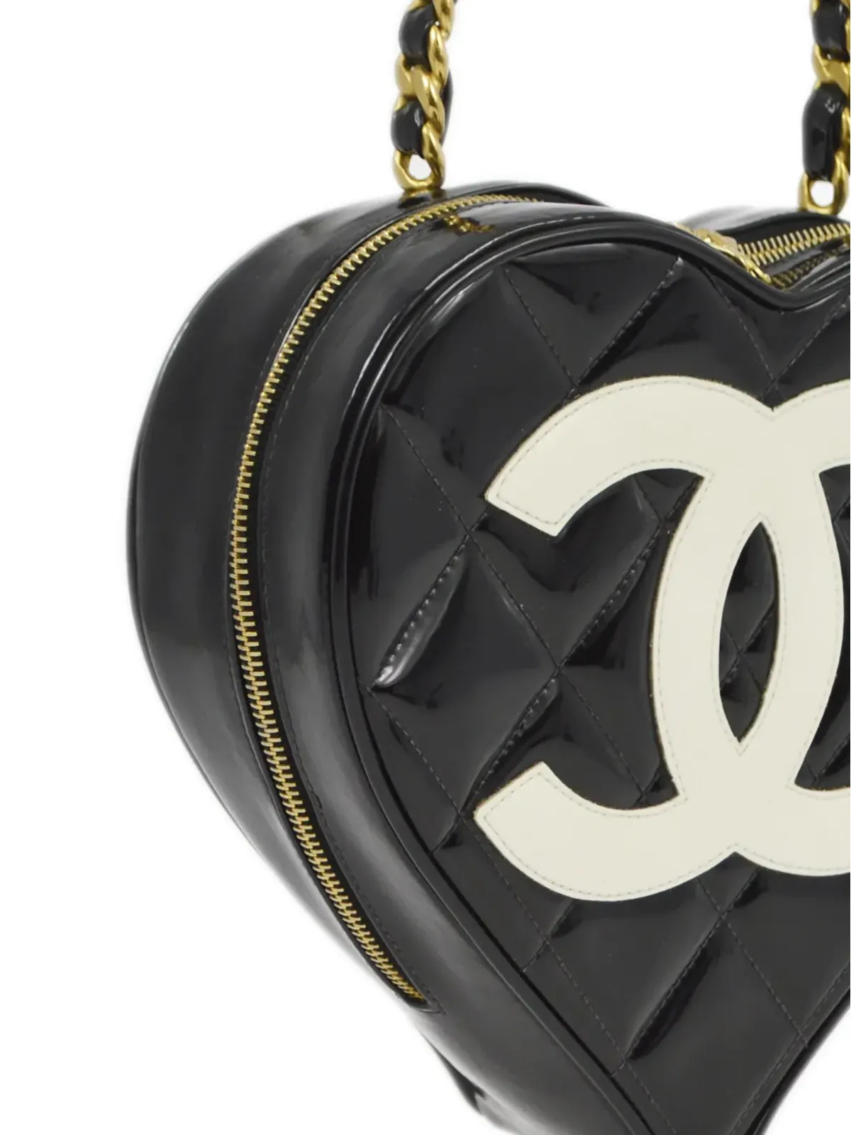 CHANEL ビンテージ 1995 CCハート トートバッグ - ブラック - 画像3