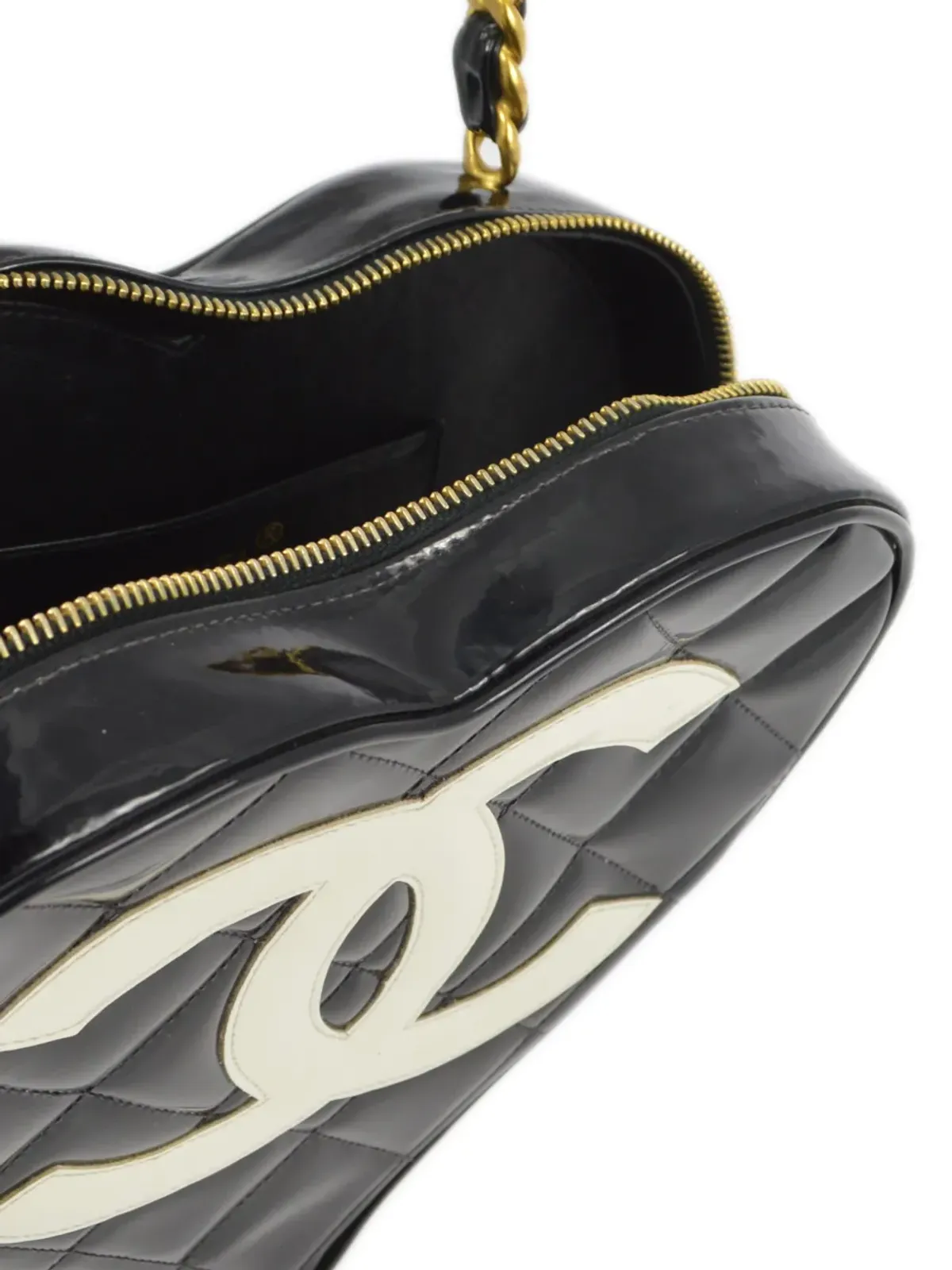 CHANEL ビンテージ 1995 CCハート トートバッグ - ブラック - 画像4