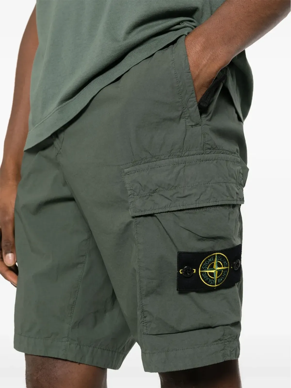 Stone Island タフタ カーゴショーツ - グリーン - 画像5