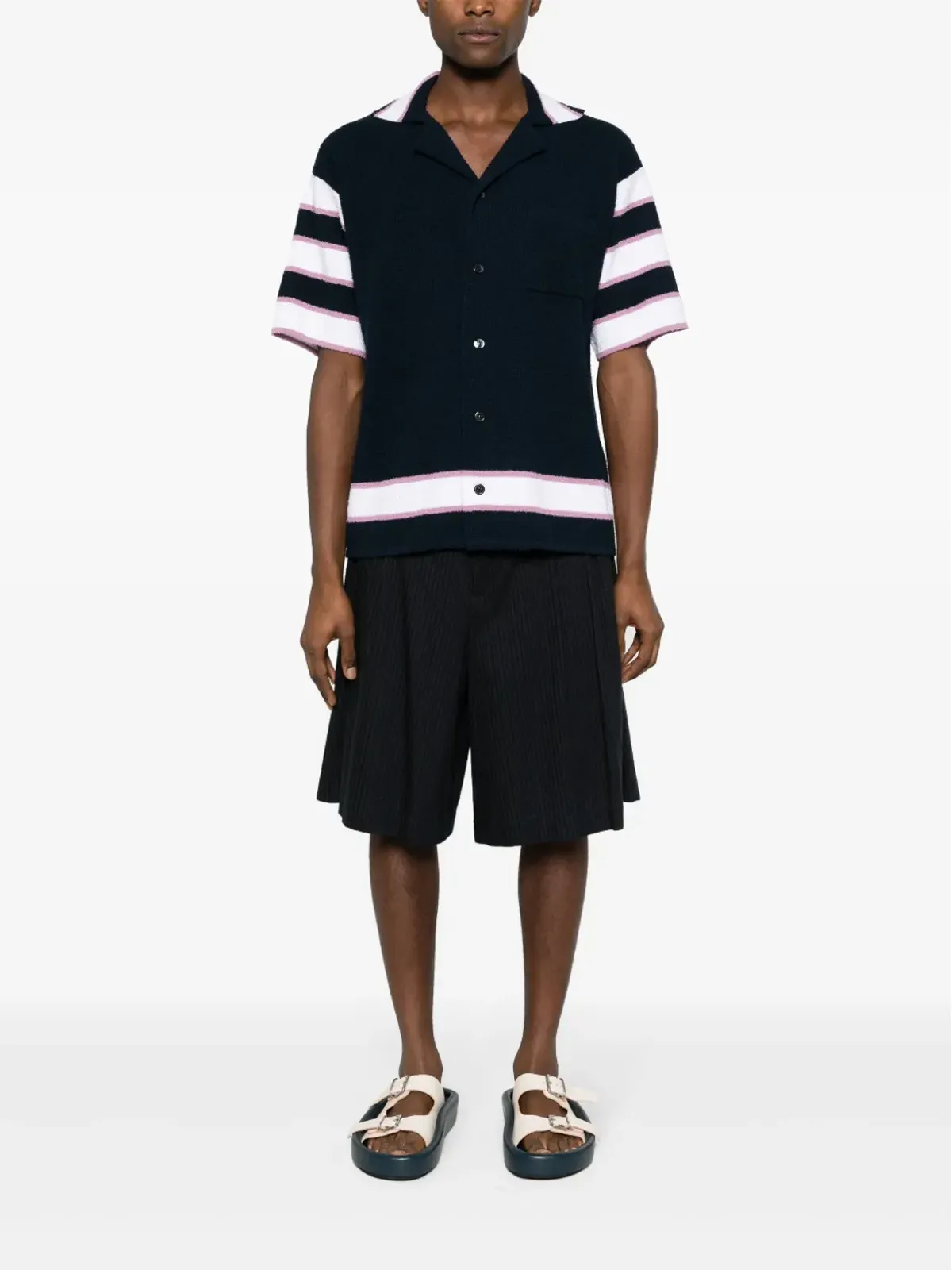 Marni ボウリングシャツ テリークロス ブルー - 画像2