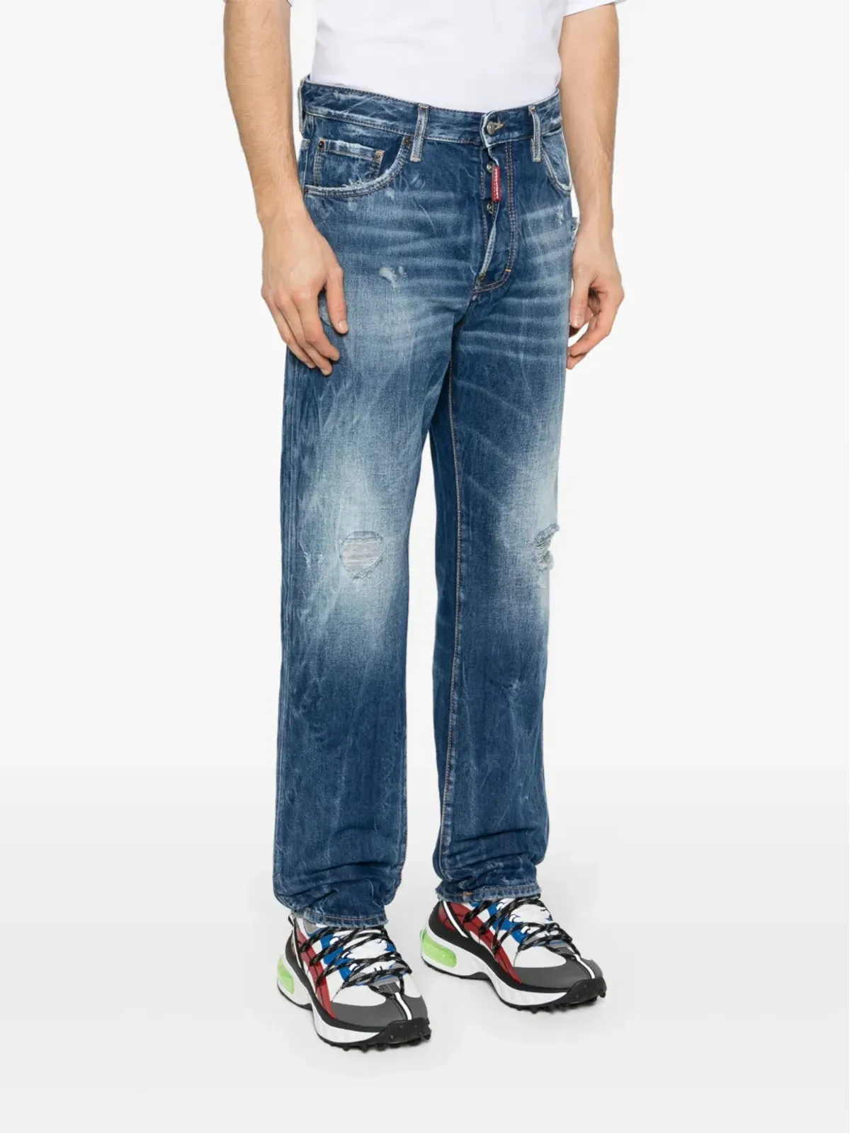 DSQUARED2 デニム ストレートジーンズ 642 ダメージ加工 - 画像3