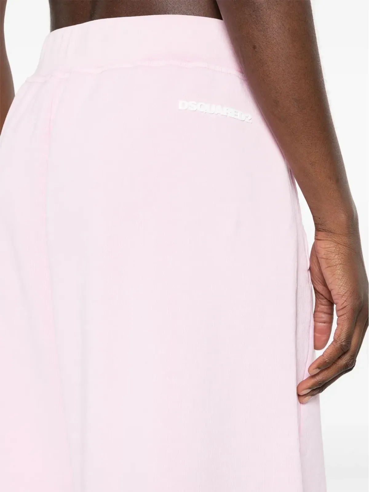 DSQUARED2 ラバー加工ロゴ コットンショーツ ピンク - 画像5