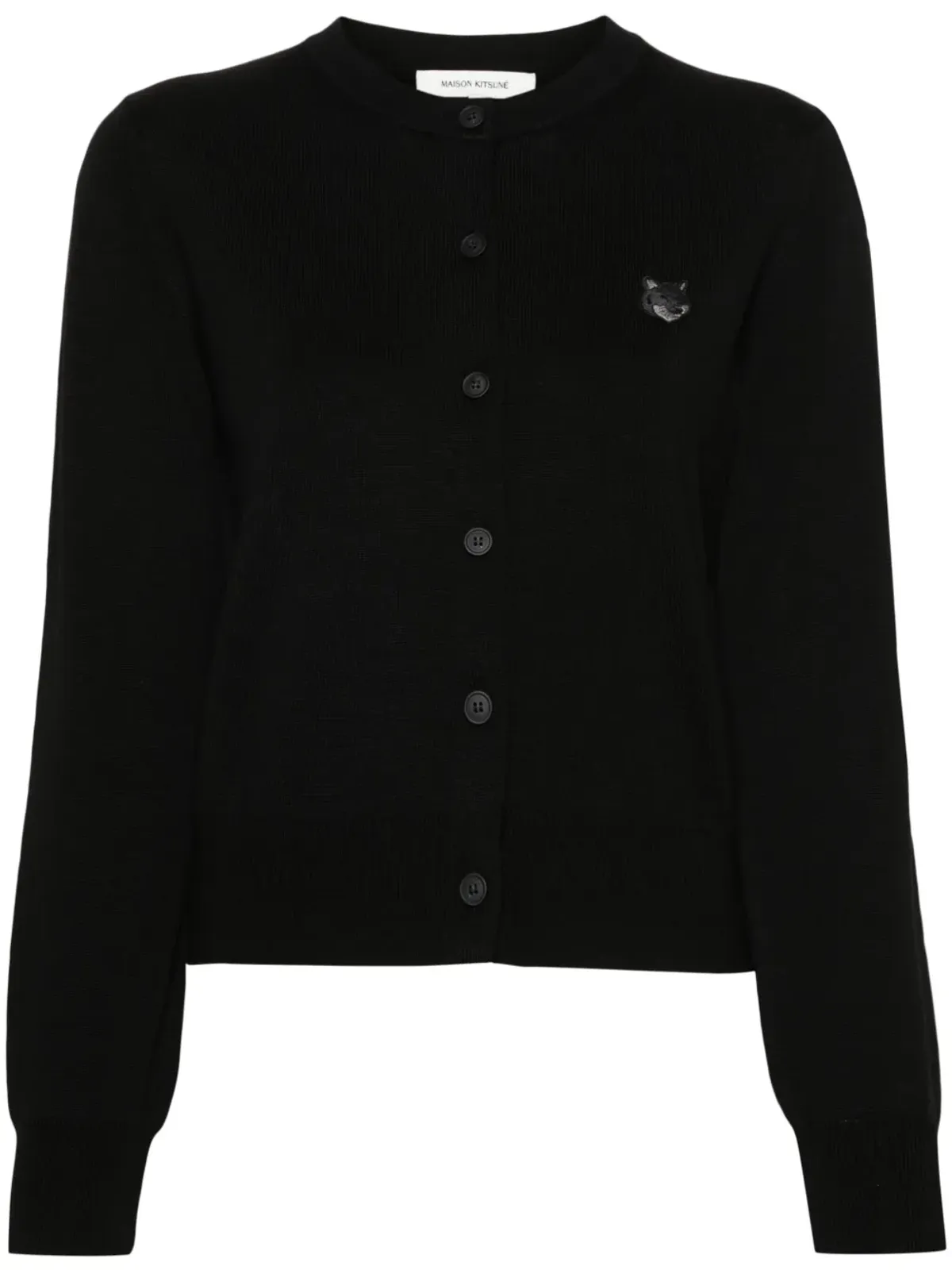 Maison Kitsuné ボールドフォックス ウール カーディガン ブラック - 画像1