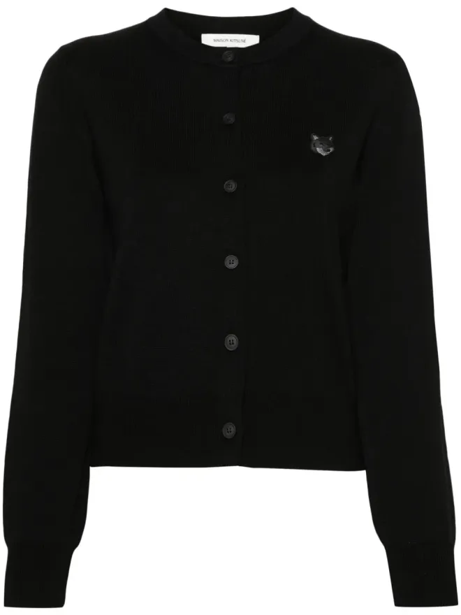 Maison Kitsuné Maison Kitsuné ボールドフォックス ウール カーディガン ブラックの商品画像