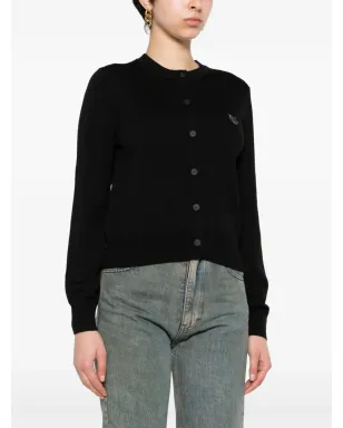 Maison Kitsuné ボールドフォックス ウール カーディガン ブラック - サムネイル3