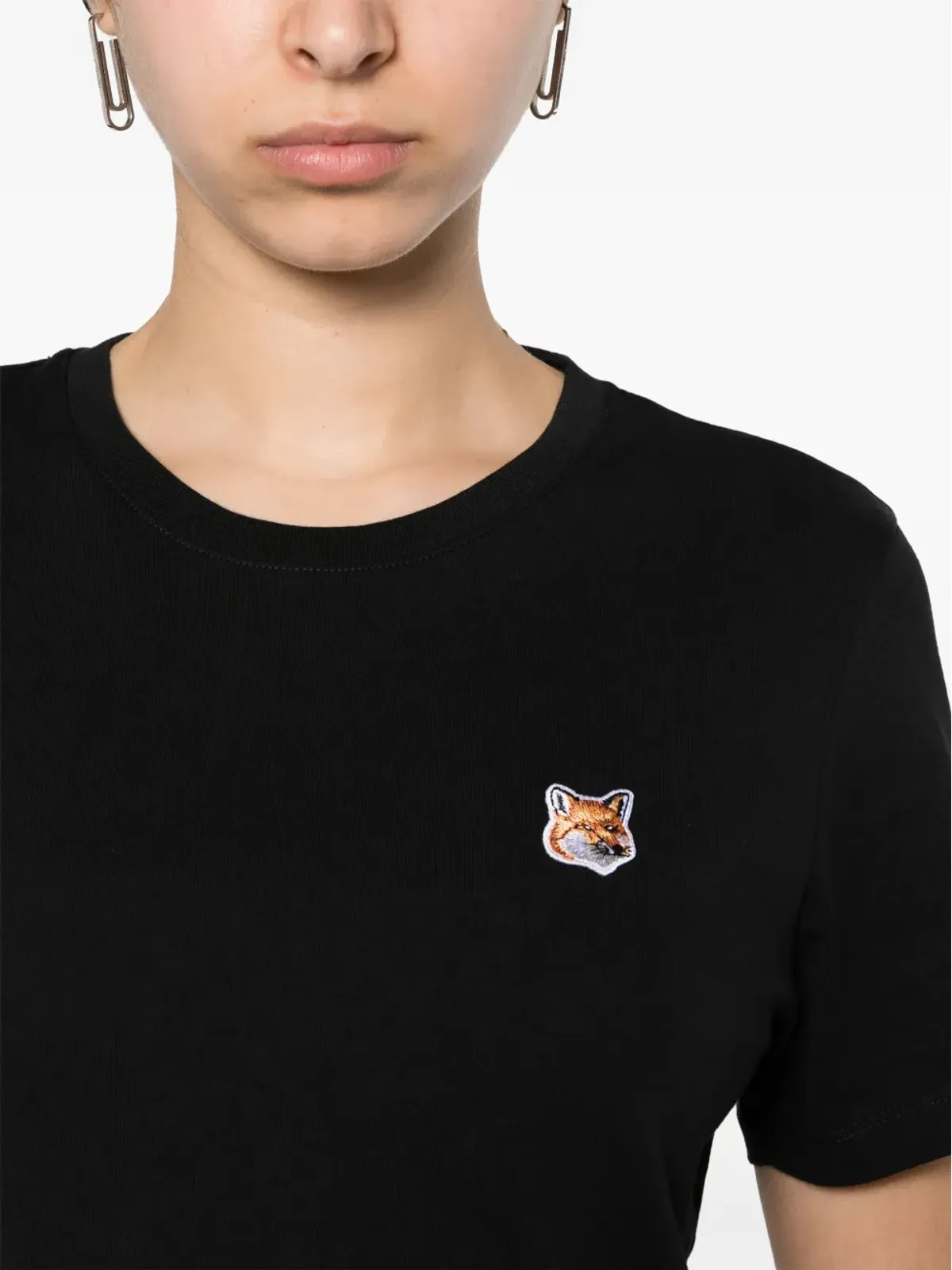 Maison Kitsuné Fox-appliqué Tシャツ - ブラック - 画像5