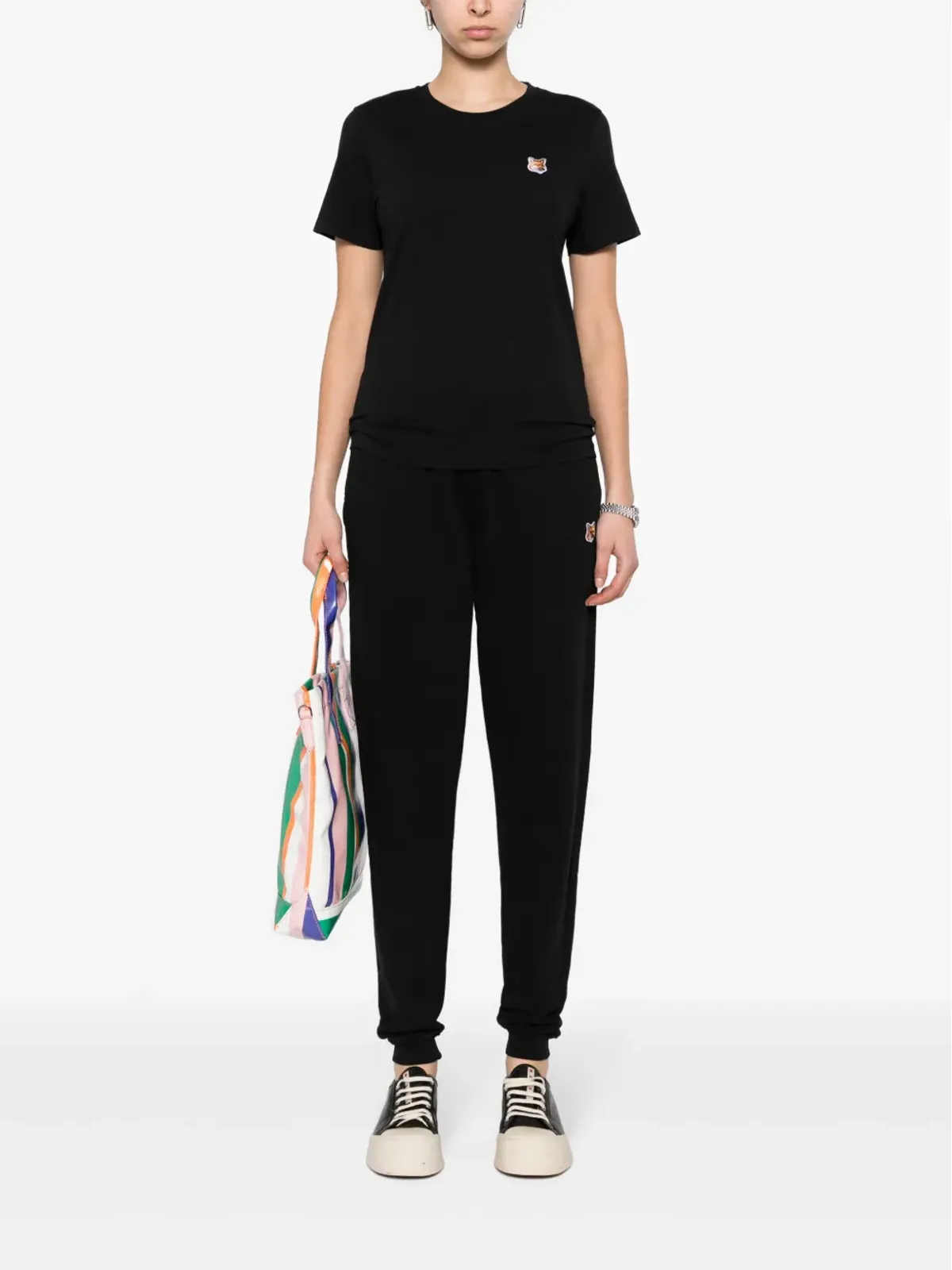 Maison Kitsuné Fox-appliqué Tシャツ - ブラック - 画像2