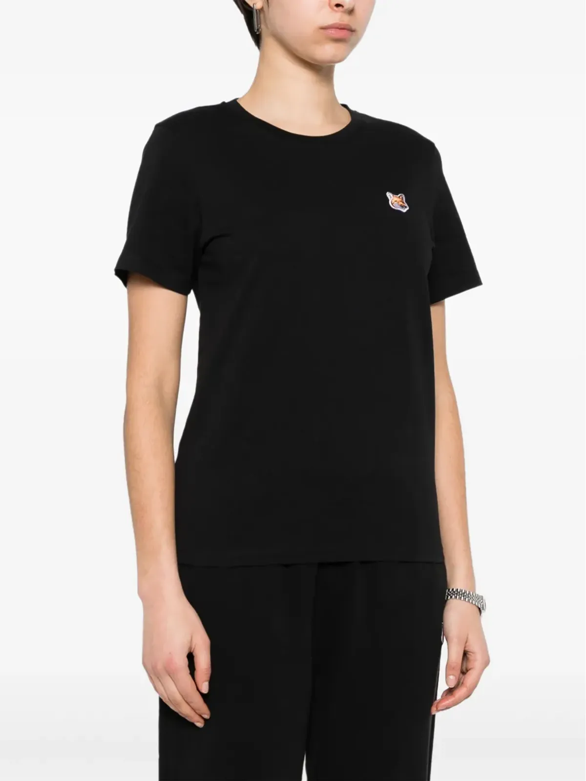 Maison Kitsuné Fox-appliqué Tシャツ - ブラック - 画像3