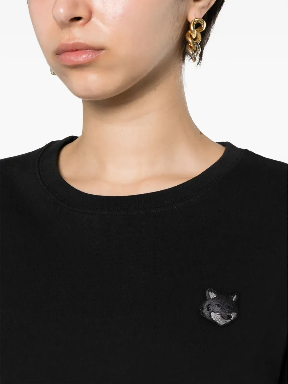 Maison Kitsuné Bold Fox コットンTシャツ - ブラック - 画像5
