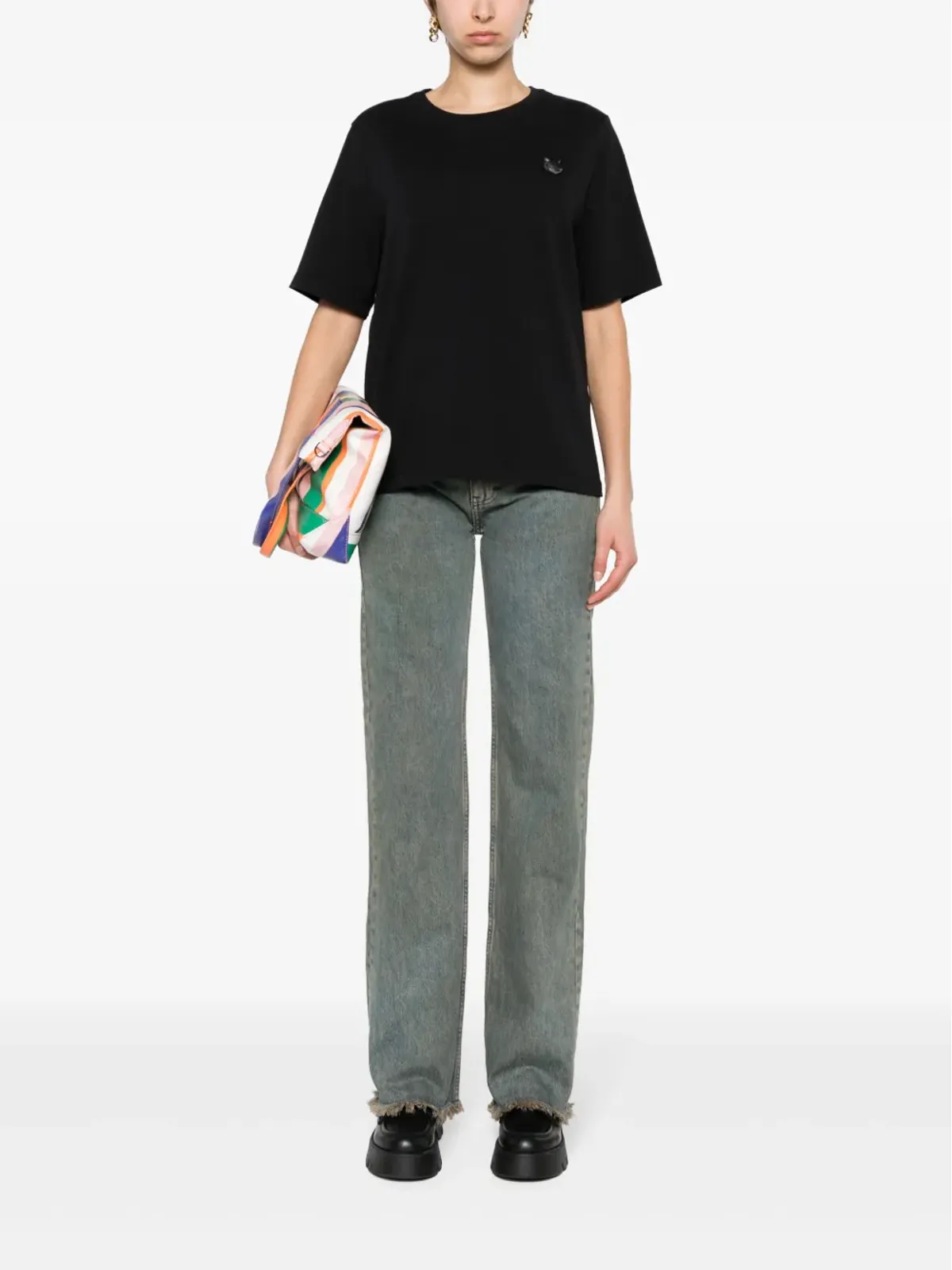 Maison Kitsuné Bold Fox コットンTシャツ - ブラック - 画像2