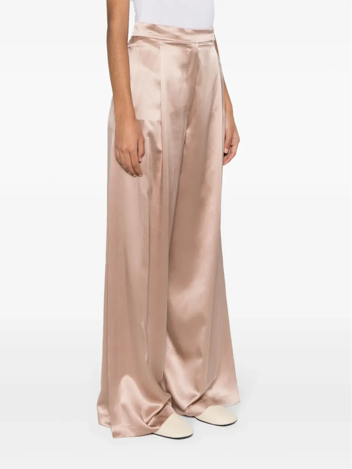 Max Mara フィエスタ ワイドレッグ シルクパンツ - ニュートラルカラー - 画像3