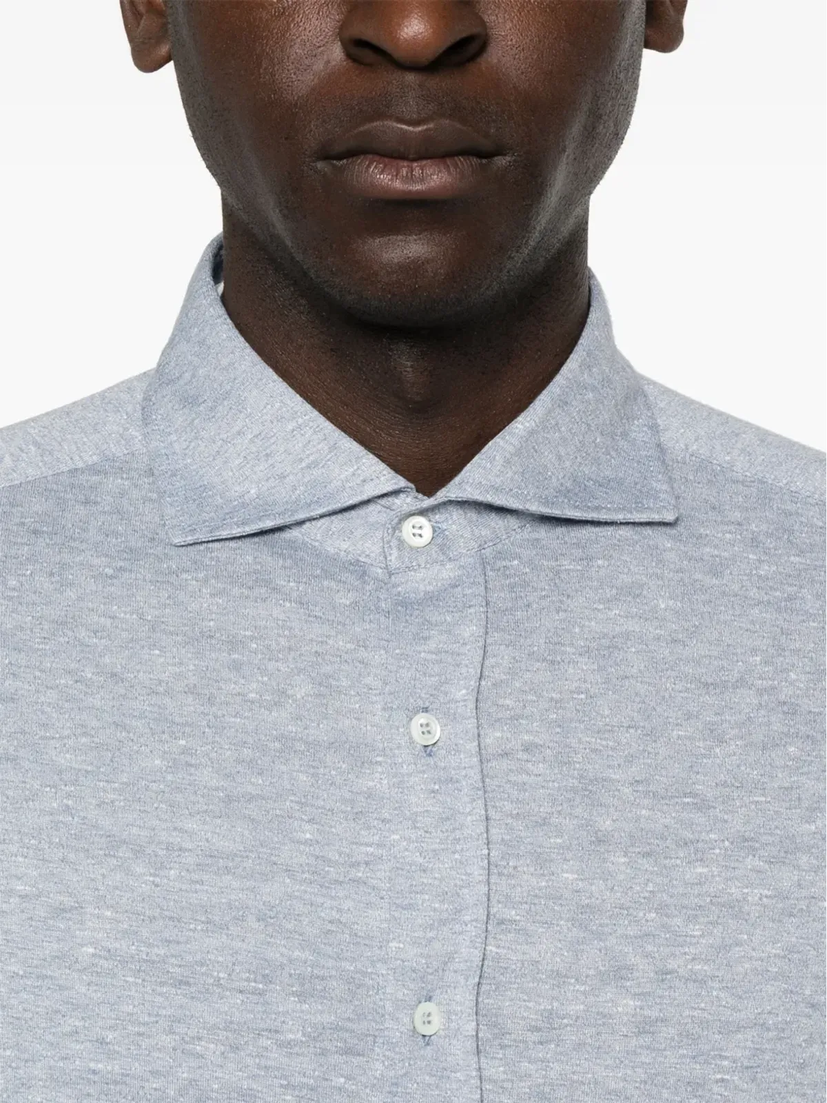 Brunello Cucinelli メランジリブシャツ - ブルー - 画像5