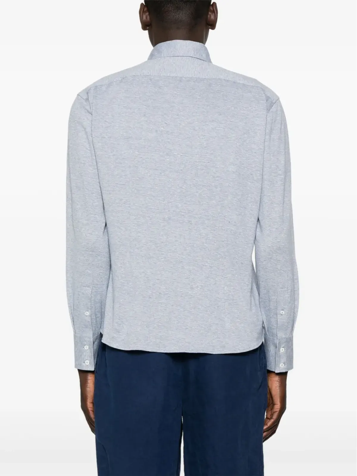Brunello Cucinelli メランジリブシャツ - ブルー - 画像4
