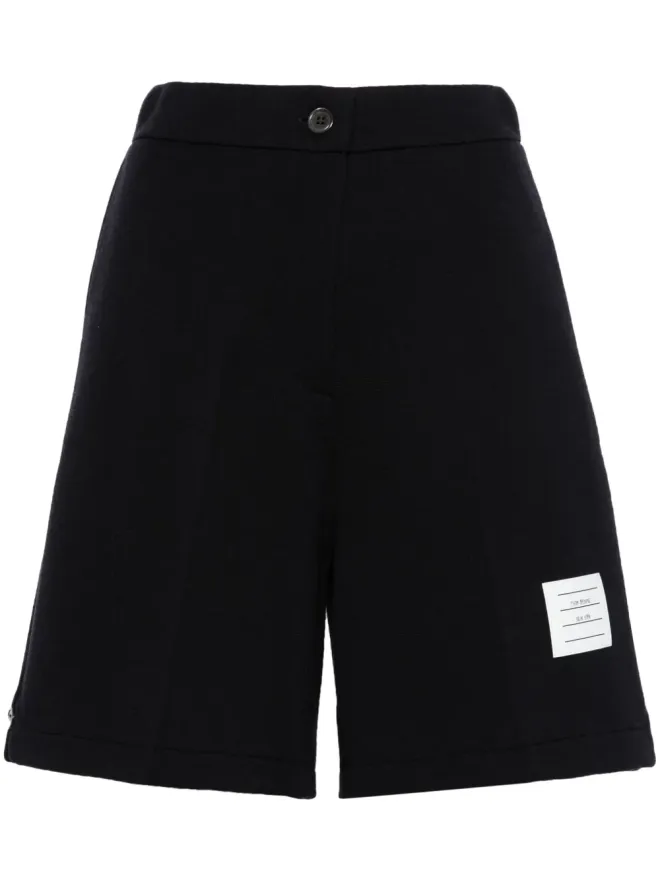 Thom Browne Thom Browne ネームタグ付きリブ編みショーツ - ブルーの商品画像