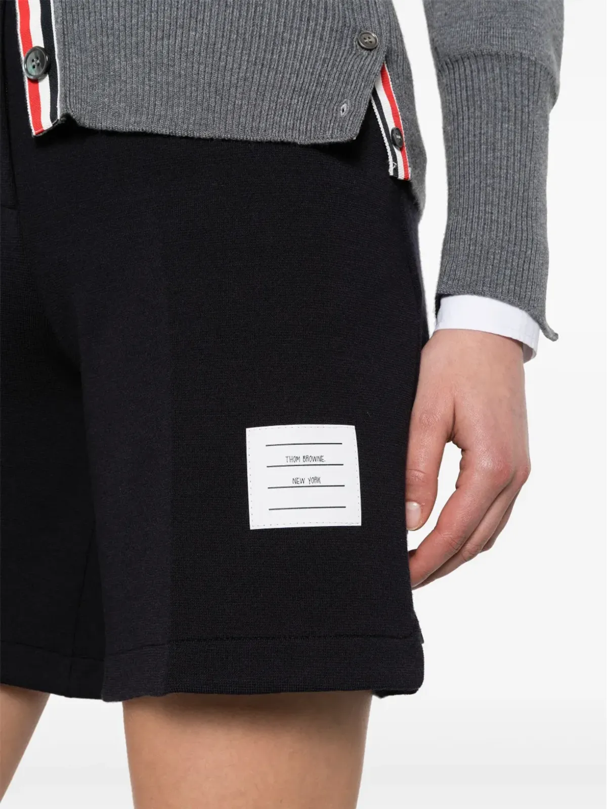 Thom Browne ネームタグ付きリブ編みショーツ - ブルー - 画像5