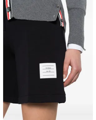 Thom Browne ネームタグ付きリブ編みショーツ - ブルー - サムネイル5