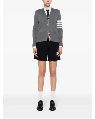 Thom Browne ネームタグ付きリブ編みショーツ - ブルー - サムネイル2