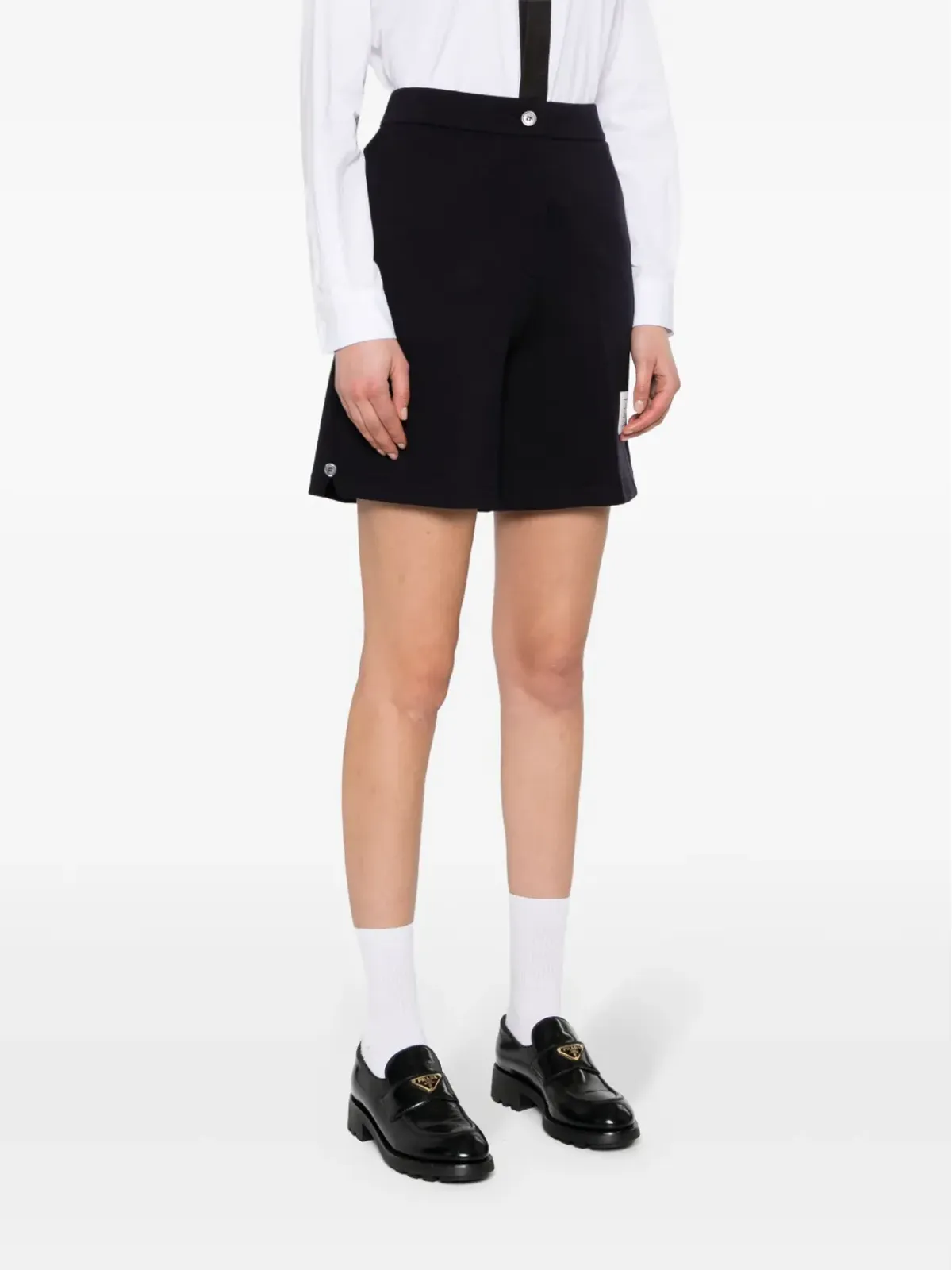 Thom Browne ネームタグ付きリブ編みショーツ - ブルー - 画像3