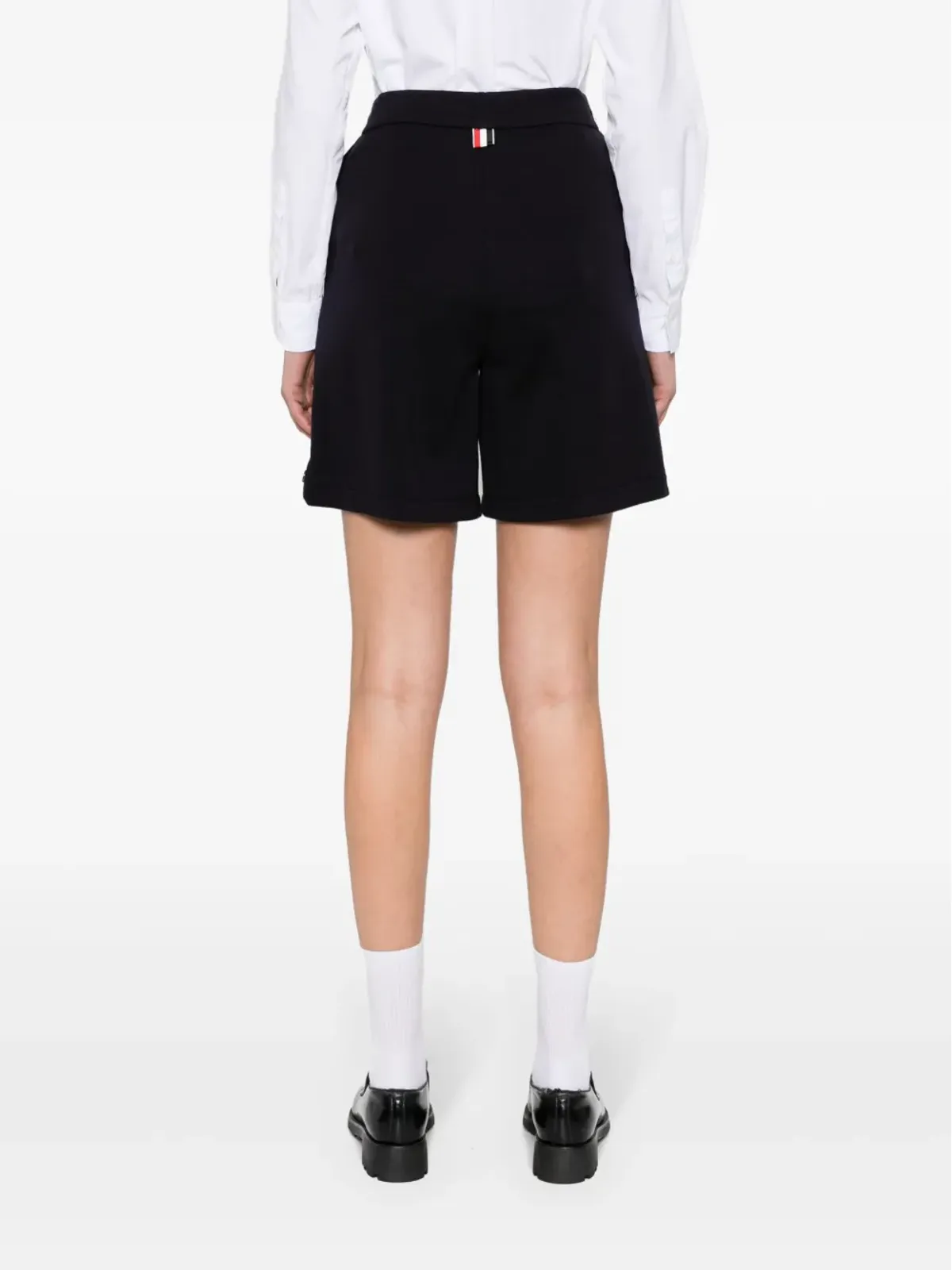 Thom Browne ネームタグ付きリブ編みショーツ - ブルー - 画像4