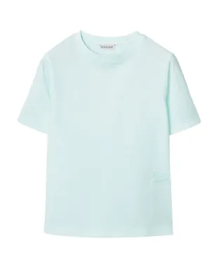 Burberry Kids ロゴ刺繍入りコットンTシャツ - ブルー - サムネイル1
