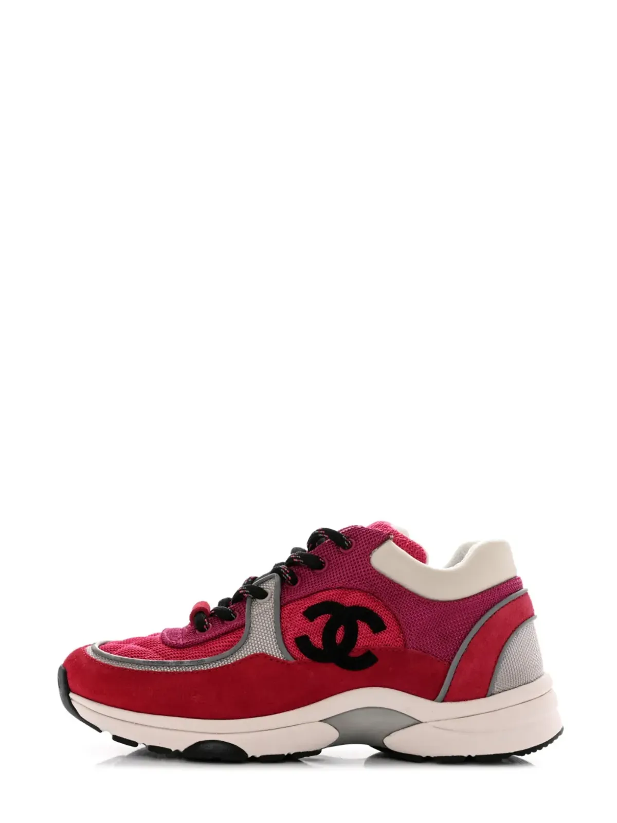 CHANEL ビンテージ CC スエード メッシュ スニーカー - ピンク - 画像1