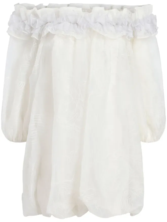 Cinq a Sept Cinq A Sept Nava 刺繍入りフリルミニドレスの商品画像