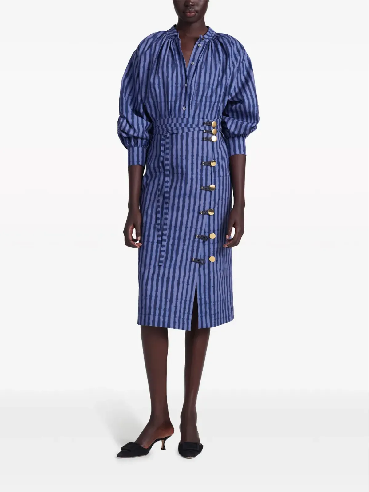 Altuzarra ヒロキ ストライプ ミディスカート - 画像2