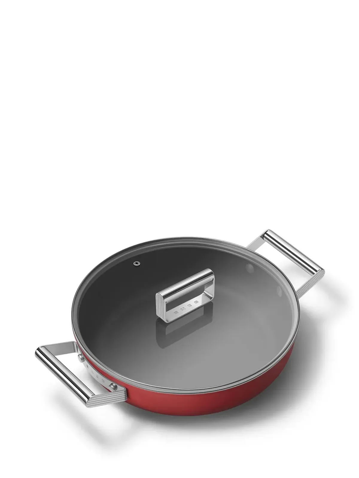 Smeg low stainless-steel saucepan (28cm) - Red - 画像2