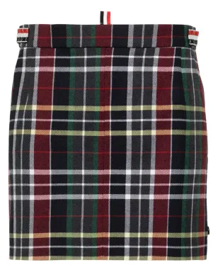 Thom Browne タータンチェック ウール ミニスカート ブルー - サムネイル1