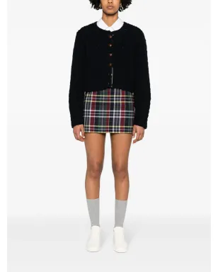 Thom Browne タータンチェック ウール ミニスカート ブルー - サムネイル2