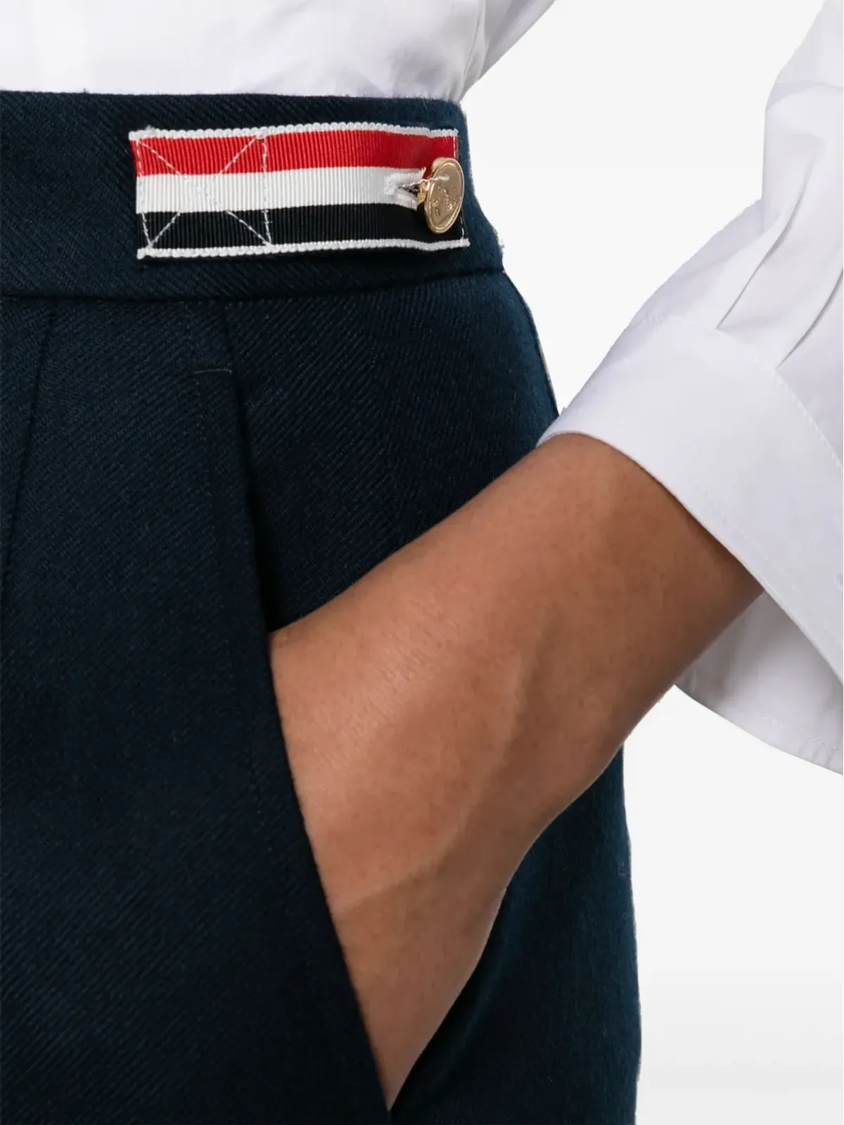Thom Browne ハイウエスト ウール ミディスカート - ブルー - 画像5