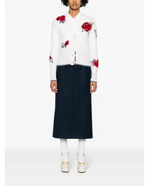 Thom Browne ハイウエスト ウール ミディスカート - ブルー - サムネイル2
