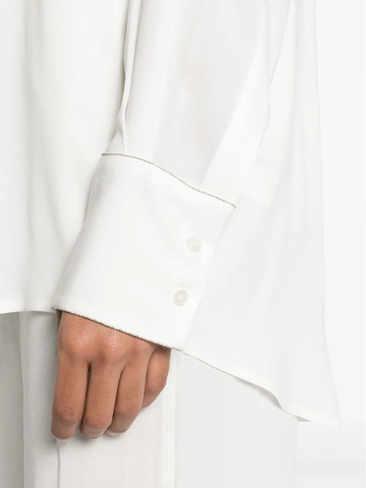 Fabiana Filippi ボタンアップ ジョーゼット シャツ - 白 - 画像5