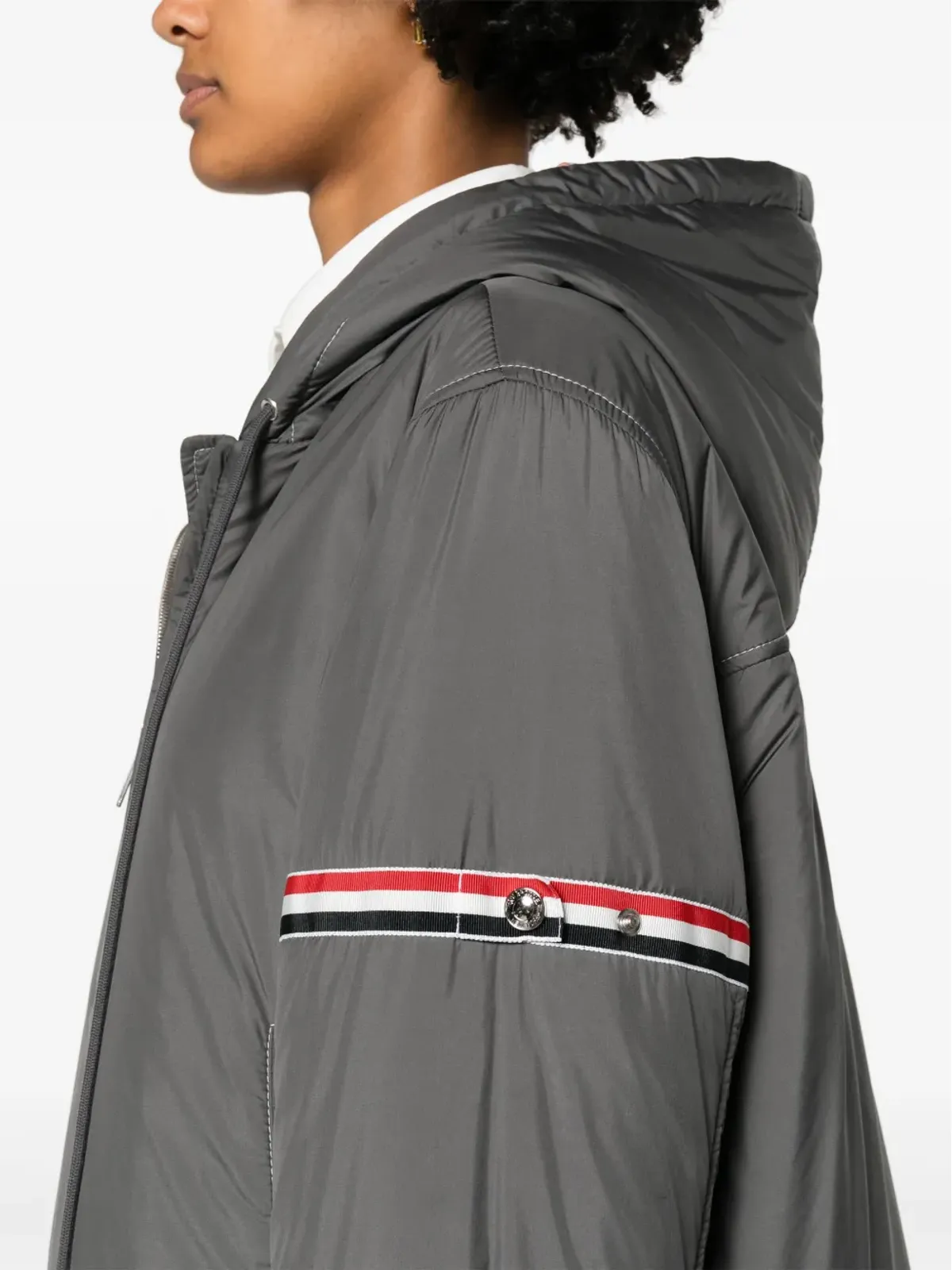 Thom Browne RWB ダウンフードジャケット - グレー - 画像5