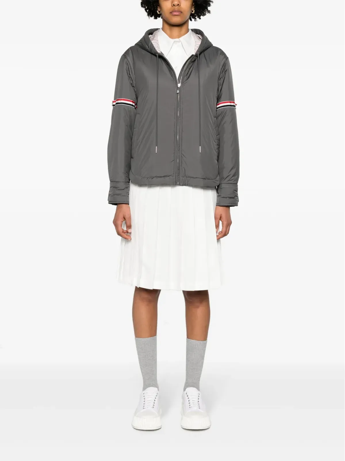 Thom Browne RWB ダウンフードジャケット - グレー - 画像2