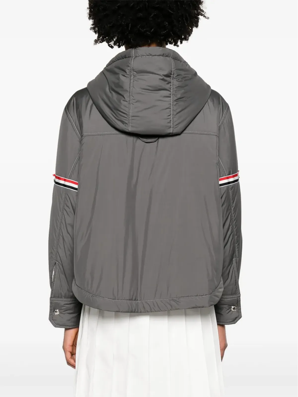 Thom Browne RWB ダウンフードジャケット - グレー - 画像4