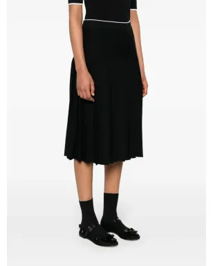 Thom Browne プリーツ入りニットミディスカート - ブラック - サムネイル3